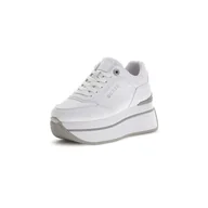 Półbuty damskie - Damskie Sneakersy GUESS CAMRIO FLPCAMFAL12-WHITE – Biały - miniaturka - grafika 1