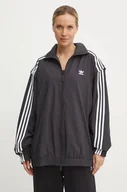 Kurtki damskie - adidas Originals bluza Oversized Zip Off Tracktop damska kolor czarny JM9251 - miniaturka - grafika 1