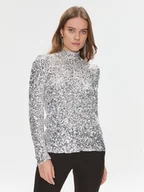 Bluzki damskie - Bruuns Bazaar Bluzka BBW3766 Srebrny Regular Fit - miniaturka - grafika 1