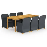 Meble ogrodowe - vidaXL 7-częściowy zestaw mebli ogrodowych, ciemnoszary 3067938 - miniaturka - grafika 1