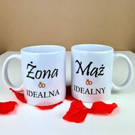 Gadżety dla niej i dla niego - Komplet Dwóch Kubków Dla Par Mąż Idealny i Żona Idealna - miniaturka - grafika 1