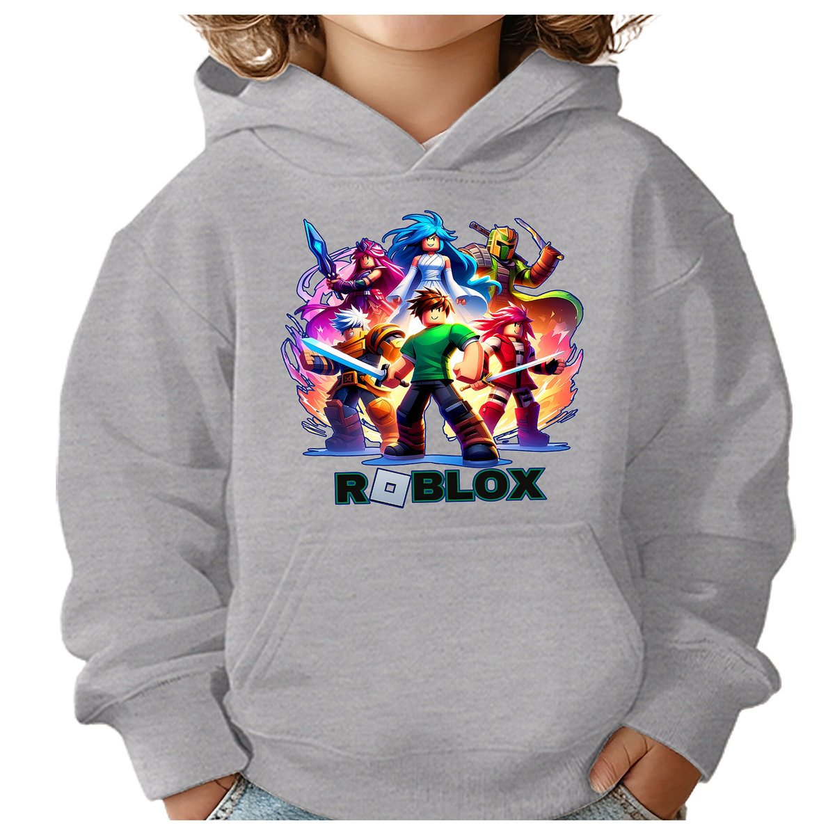 BLUZA DZIECIĘCA Z KAPTUREM ROBLOX 122-128 DLA DZIECKA PREZENT