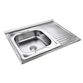 Zlewozmywaki - Zlewozmywak MYQ Rosario 11-L ROS11S8LBS Stalowy - miniaturka - grafika 1