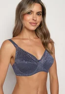 Biustonosze - Granatowo-Szary Biustonosz z Regulowanymi Ramiączkami o Koronkowym Wykończeniu Kefefia - Born2be - miniaturka - grafika 1