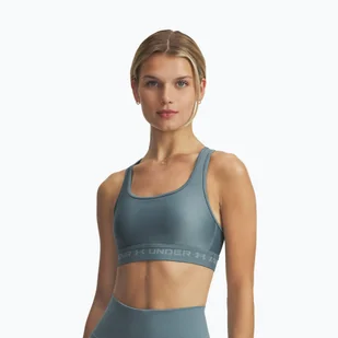 Biustonosz treningowy Under Armour Crossback Mid jasper blue/serpentine WYSYŁKA W 24H 30 DNI NA ZWROT - Bielizna sportowa damska - miniaturka - grafika 1