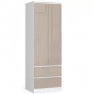 Szafy - Szafa STAR S 60 cm 2 drzwi 2 szuflady - biała-cappuccino połysk - miniaturka - grafika 1