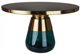 Stolik kawowy metalowy z morskim szkłem duży - Ławy i stoliki kawowe - miniaturka - grafika 1