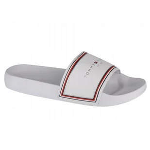 Klapki Tommy Hilfiger Essentials Pool Slide W FW0FW05933-YBR białe - Klapki i japonki damskie - miniaturka - grafika 1