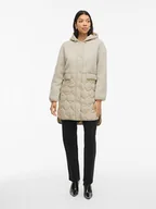 Kurtki damskie - Vila Płaszcz pikowany "Vitone" w kolorze kremowym - miniaturka - grafika 1