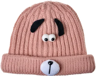 Juleeze JZKCA0007P czapka dziecięca różowa z twarzą psa miękka i ciepła - Czapki dla dzieci - miniaturka - grafika 1
