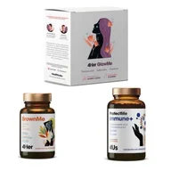 Włosy, skóra, paznokcie - HEALTH LABS HEALTH LABS Zestaw My Regeneration: 4Us ProtectMe Immune+, 120 kaps. + 4Her GlowMe, 30saszetek + 4Her BrownMe 30kaps. - miniaturka - grafika 1