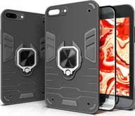 Etui i futerały do telefonów - Hello Case ETUI PANCERNE DO IPHONE 7 PLUS / 8 PLUS CZARNE OBUDOWA ARMOR HOLDER SZKŁO - miniaturka - grafika 1
