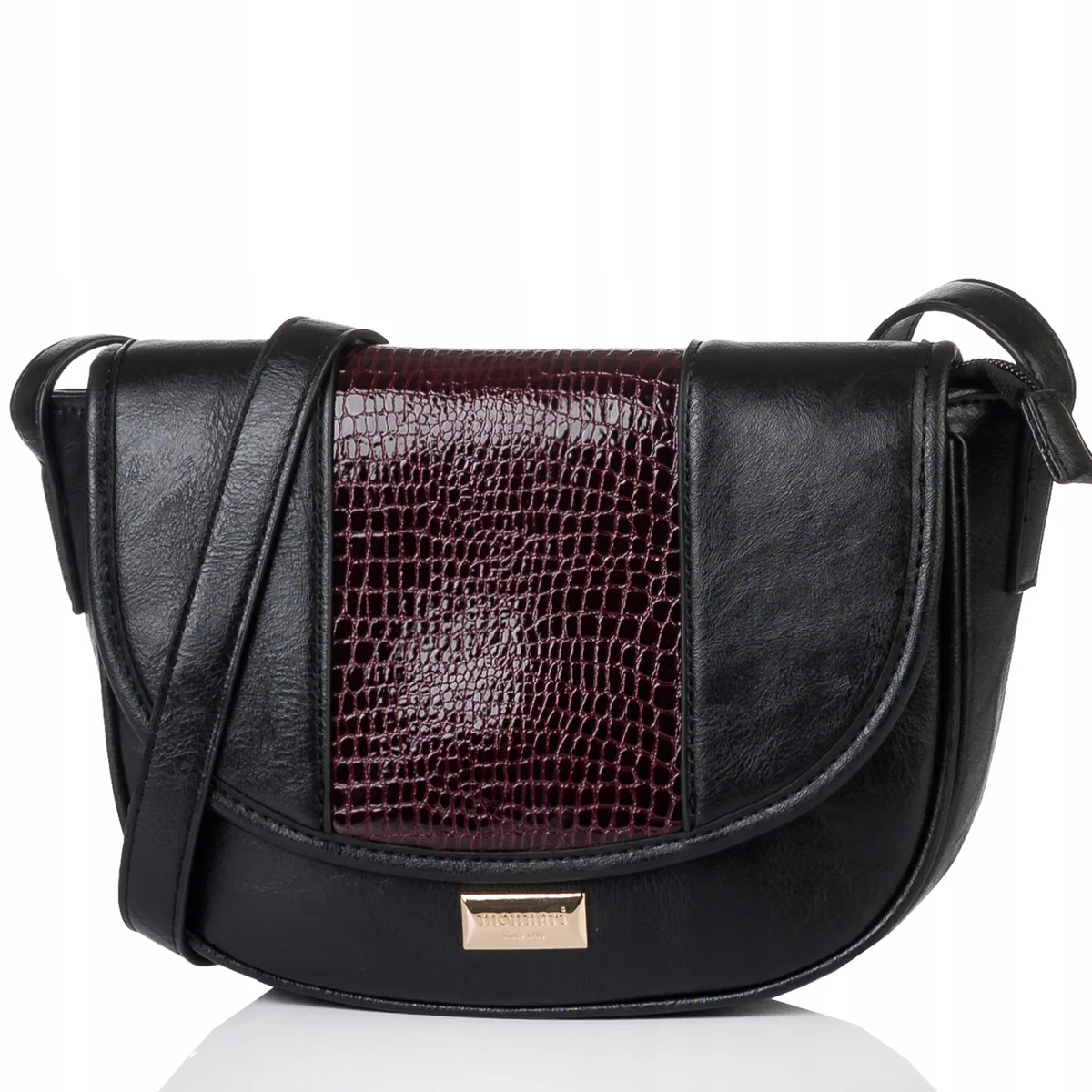 MONNARI Torebka Damska Listonoszka Na Ramię Crossbody Łódka Burgundowa