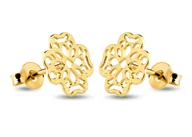 Kolczyki - PIĘKNE ZŁOTE AŻUROWE KOLCZYKI 333 KONICZYNKA - miniaturka - grafika 1