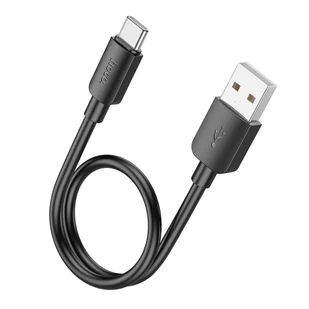 HOCO kabel USB A do Typ C PD 2,4A 27W X96 0,25 m czarny - Kable USB - miniaturka - grafika 1