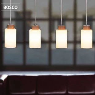 Spotlight Wisząca LAMPA loftowa BOSCO 1720460 szklana OPRAWA skandynawski ZWIS okrągłe tuby brzoza białe 1720460 - Lampy sufitowe - miniaturka - grafika 1