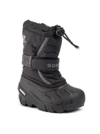 Buty dla dziewczynek - Sorel Śniegowce Childrens Flurry NC1695 Czarny - miniaturka - grafika 1