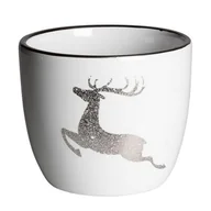 Donice - Osłonka terrakota RENI 12 x 12 x 10 cm biało-srebrna - miniaturka - grafika 1