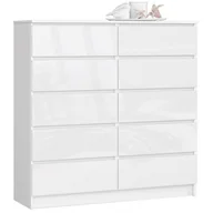 Komody - Akord Fabryka mebli KOMODA K 120cm 10 SZUFLAD BIAŁA WYSOKI POŁYSK OP0LK-1POŁ003 - miniaturka - grafika 1