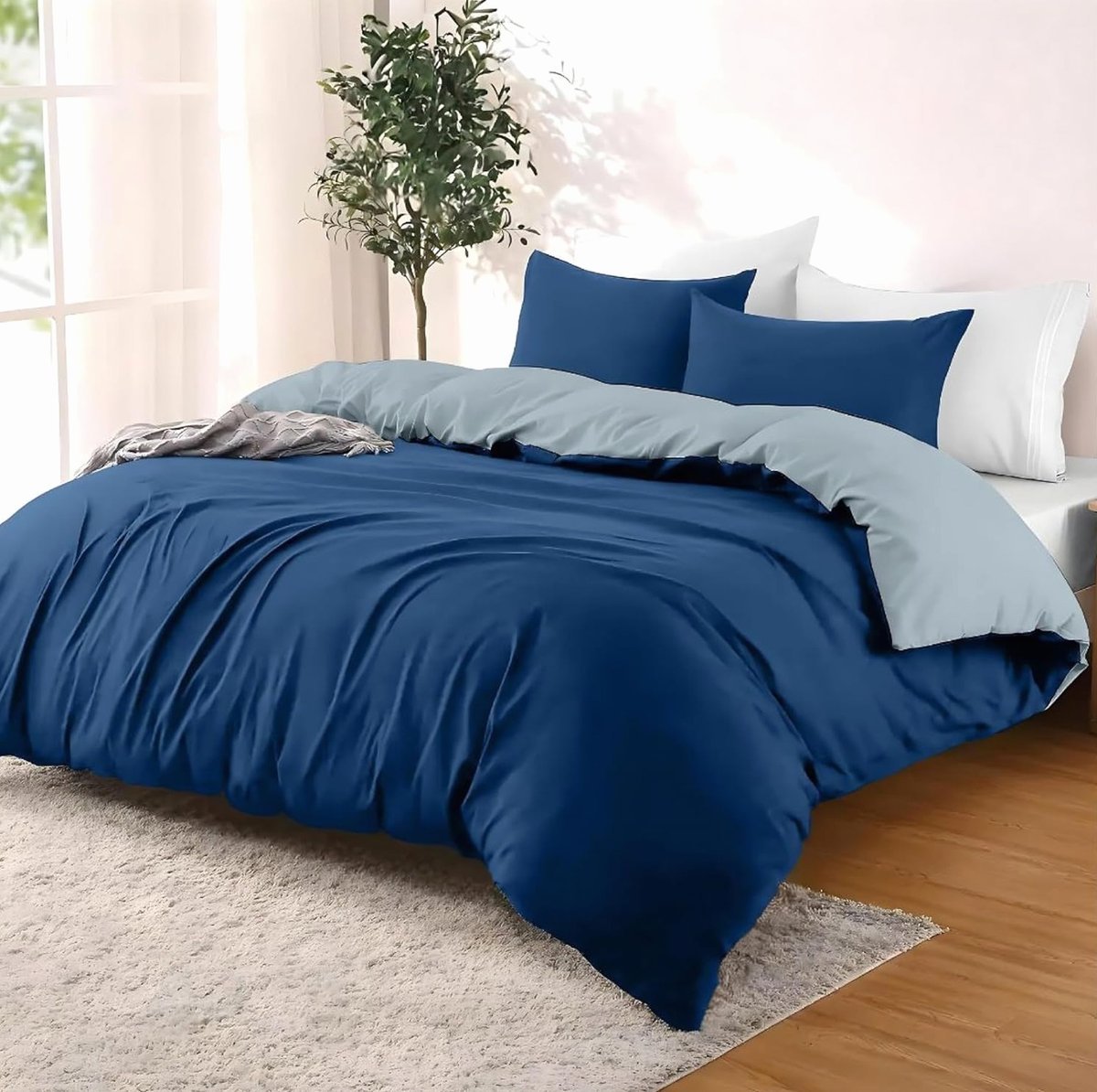 POŚCIELI ZESTAW 155X220CM 2 POSZEWKI 80X80CM MIKROFIBRA DWUSTRONNY KOMPLET