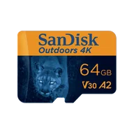 Karty pamięci - SanDisk Outdoors 4K MicroSDXC UHS-I Card with SD Adapter - 64GB - SDSQXAH-064G-GN6VA - miniaturka - grafika 1