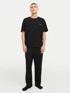Piżamy męskie - Jack&Jones Piżama Everest 12273633 Czarny Standard Fit - miniaturka - grafika 1