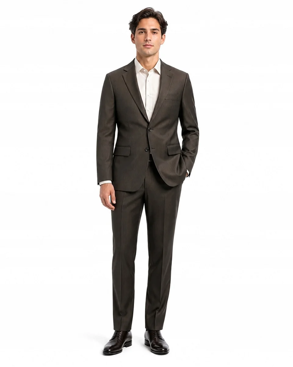 GARNITUR MĘSKI ELEGANCKI BRĄZOWY ROZMIAR 50/188