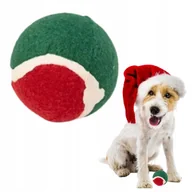 Zabawki dla psów - Zabawka dla psa świąteczna PIŁKA TENISOWA nie piszczy na święta - miniaturka - grafika 1