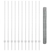 Ogrodzenia - vidaXL Słupki ogrodzeniowe 22 szt. U-Channel 140 cm Stal ocynkowana - miniaturka - grafika 1