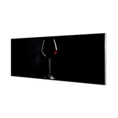 Dekoracje domu - Szklana płyta Czarne tło kieliszek z winem 125x50 cm - miniaturka - grafika 1