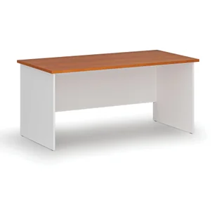 Biurko proste PRIMO WHITE, 1600 x 800 mm, biały/czereśnia - Biurka - miniaturka - grafika 1