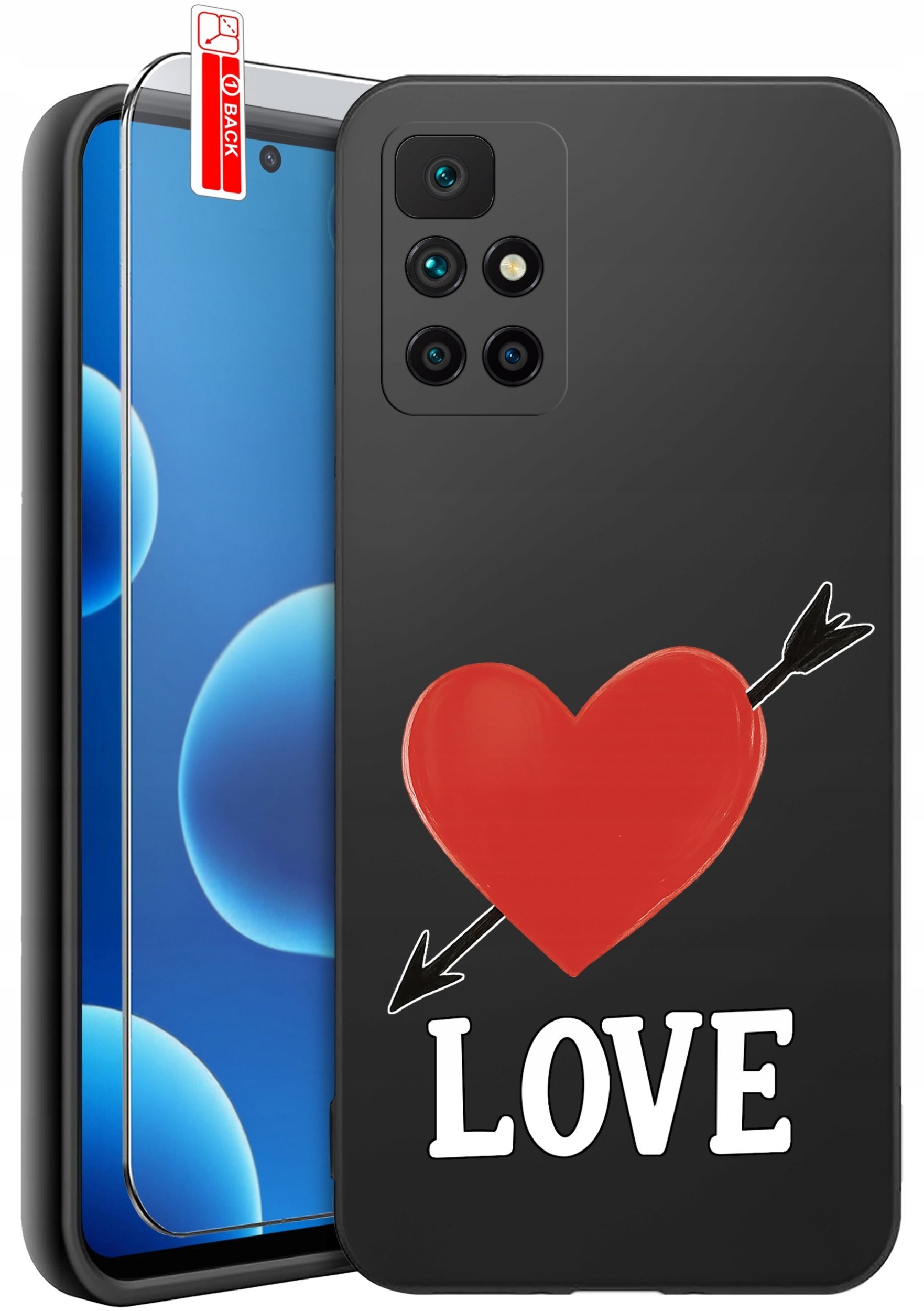 krainaGSM Etui Do Xiaomi Redmi 10 Wzory Silikonowe Matt Case + Szkło 9H