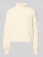 Swetry damskie - Sweter z dzianiny ze stójką - miniaturka - grafika 1