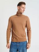 Swetry męskie - Sinsay - Sweter z golfem - brązowy - miniaturka - grafika 1