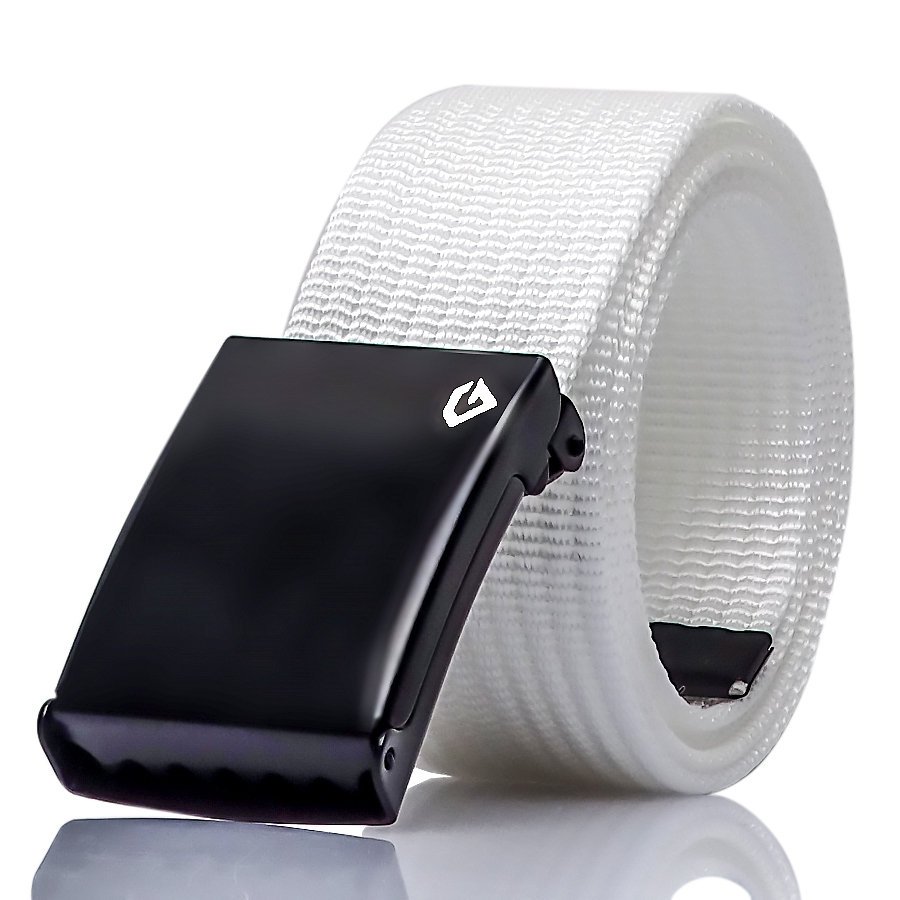 MĘSKI PASEK parciany BIAŁY klamra czarna GRACIO