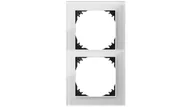 Klawisze i ramki - Vestra Ramka podwójna szkło IP20 biały 3872-62 - miniaturka - grafika 1