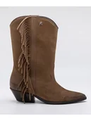 Botki damskie - Replay Skórzane botki w kolorze szarobrązowym - miniaturka - grafika 1