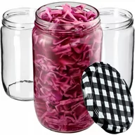 Pojemniki kuchenne - Słoiki Niva 720ml 64 szt. 82mm + wieczka "Czarna Krata" - miniaturka - grafika 1