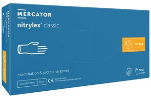 Mercator Medical, Rękawice Nitrylowe Nitrylex Classic Blue Txt, Xs, 100 Sztuk - Rękawiczki jednorazowe Mercator Medical, Rękawice Nitrylowe Nitrylex Classic Blue Txt, Xs, 100 Sztuk - Rękawiczki jednorazowe - miniaturka - grafika 1