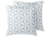 Poduszki dekoracyjne - 2 Poduszki Dekoracyjne W Geometryczny Wzór 45 X 45 Cm Niebieskie Weigela - miniaturka - grafika 1