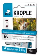 Artykuły przeciw pasożytom - SUPER BENO Krople na pchły i kleszcze dla małych psów 5-10kg (4 pipety) - miniaturka - grafika 1