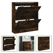 Szafki na buty - The Living Store Szafka na buty dąb wędzony 80x21x87,5 cm Materiał drewnopochodny - miniaturka - grafika 1