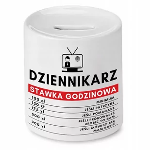SKARBONKA DLA DZIENNIKARZA STAWKA GODZINOWA z Nadrukiem ze Zdjęciem - Skarbonki - miniaturka - grafika 1
