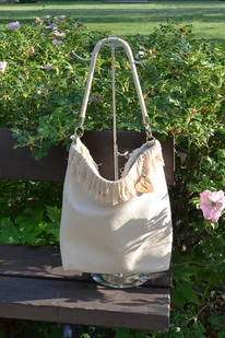 Torba BOHO z płótna żaglowego frędzle - Torebki damskie Torba BOHO z płótna żaglowego frędzle - Torebki damskie - miniaturka - grafika 1