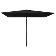 Parasole ogrodowe - vidaXL Parasol ogrodowy na metalowym słupku, 300 x 200 cm, czarny vidaXL - miniaturka - grafika 1
