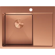 Zlewozmywaki - Mexen Exar zlewozmywak stalowy 1-komorowy z ociekaczem lewy 620 x 480 mm, miedź - 6431621005L-65 - miniaturka - grafika 1