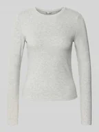 Bluzki damskie - Bluzka z długim rękawem o kroju slim fit z mieszanki bawełny model ‘RILEY’ - miniaturka - grafika 1