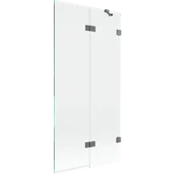 Parawany nawannowe - Mexen Lunar parawan nawannowy 2-skrzydłowy prawy 90 x 150 cm, transparent, gun metal - 897-090-100-95-00-P - miniaturka - grafika 1