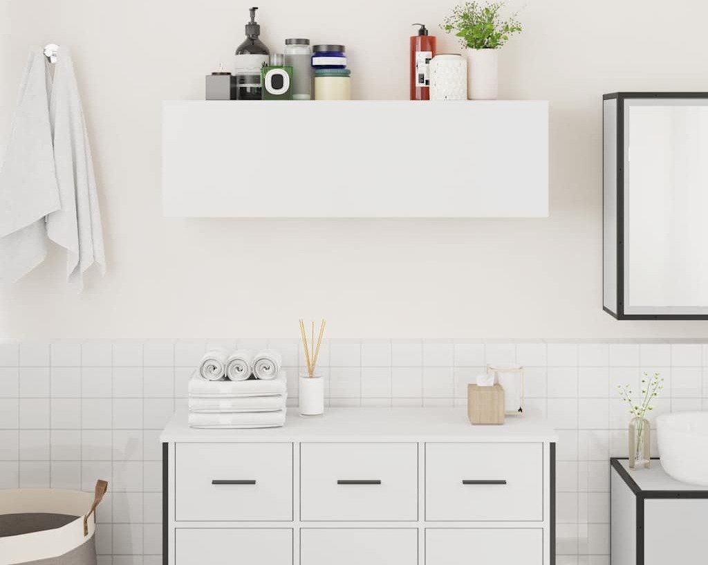 vidaXL Szafka łazienkowa biała 100x25x30 cm materiał drewnopochodny