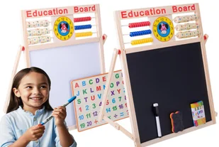 Dwustronna Tablica Dla Dzieci kredowa z Liczydłem i Zegarem Edukacyjna - Tablice i flipcharty - miniaturka - grafika 1